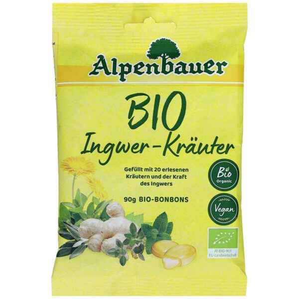 Alpenbauer Bio Ingwer Kraeuter Bonbons 90g No1 3232
