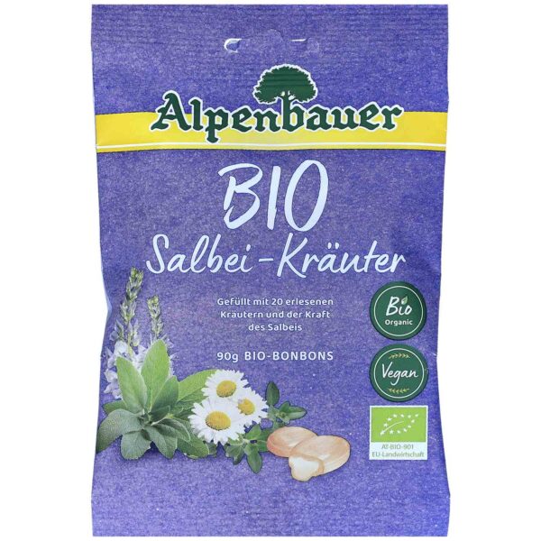 Alpenbauer Bio Salbei Kraeuter Bonbons 90g No1 5055