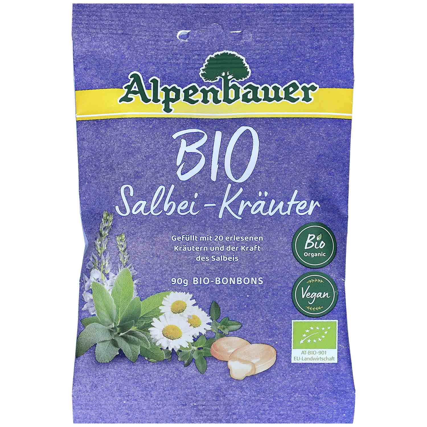 alpenbauer-bio-salbei-kraeuter-bonbons-90g-no1-5055 Alpenbauer Bio Salbei Kraeuter Bonbons 90g No1 5055