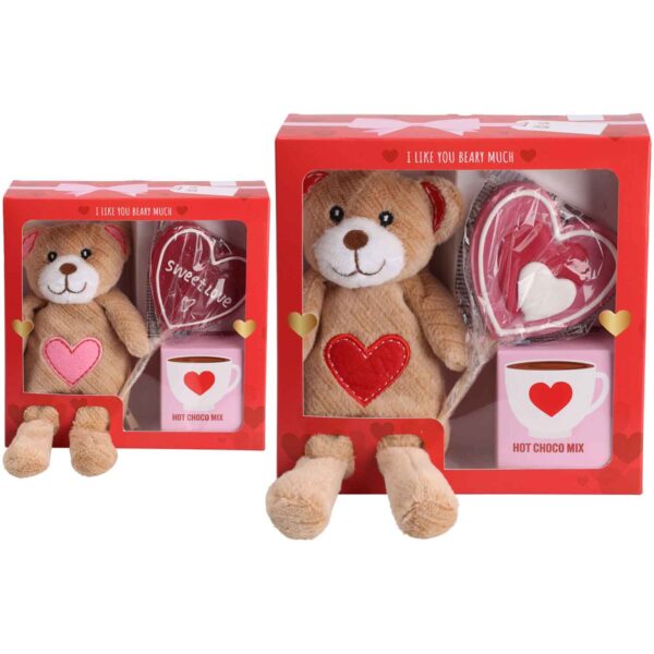Becky 039 S Geschenkset Teddybaer Mit Herzlolly Und Heisser Schokolade 95g No1 5032
