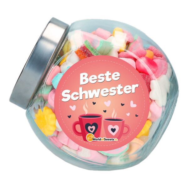 Bunter Mix 039 Beste Schwester 039 Im Bonbon Glas 930g No1 3248