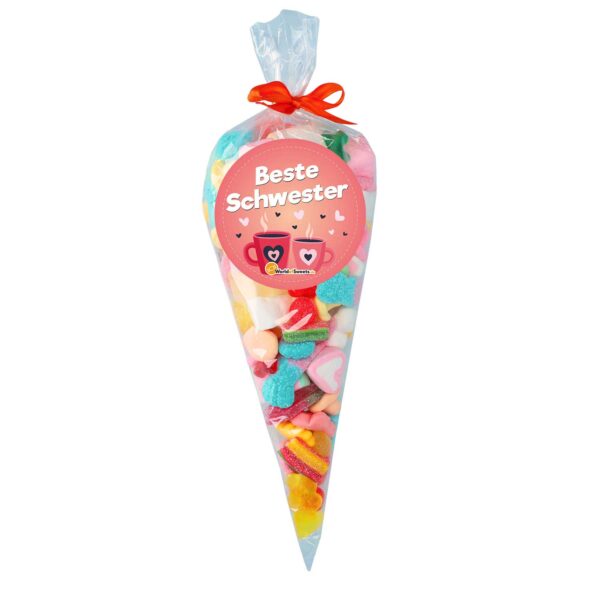 Bunter Mix 039 Beste Schwester 039 Spitztuete 400g No1 3222