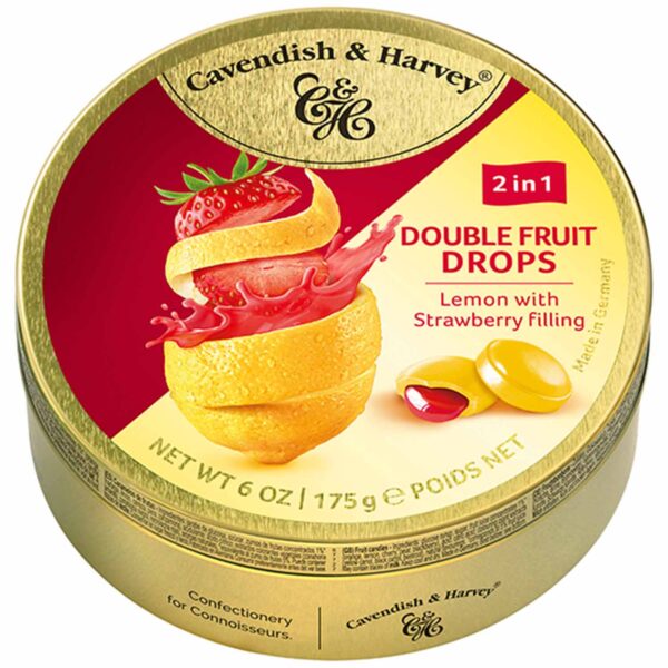 Cavendish Amp Harvey Double Fruit Drops Lemon With Strawberry Filling 175g No1 1952