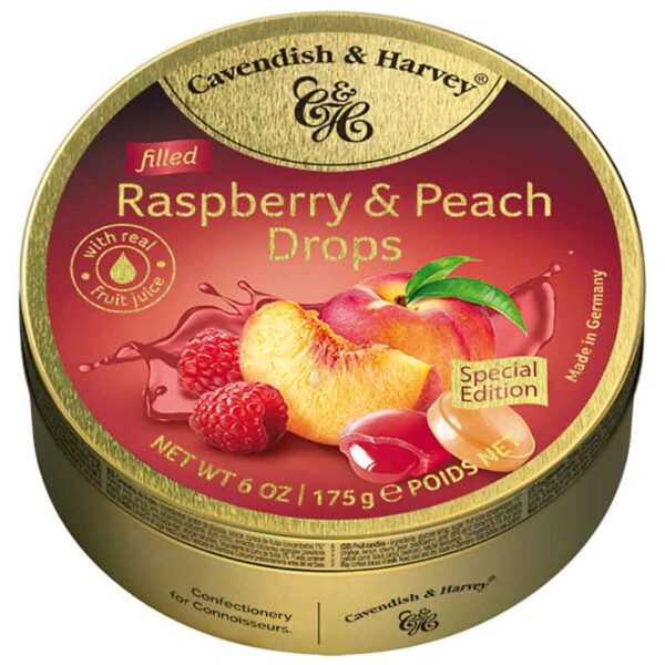 Cavendish Amp Harvey Raspberry Amp Peach Drops Filled 175g