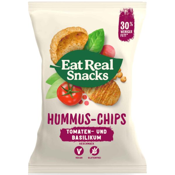 Eat Real Snacks Hummus Chips Tomaten Und Basilikum 135g No1 2439