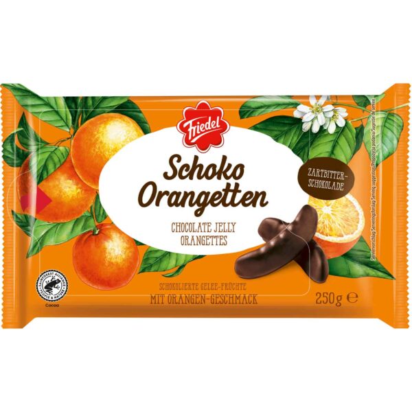 Friedel Schoko Orangetten 250g No1 4419