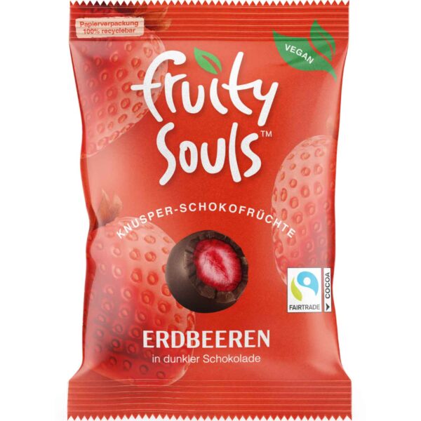 Fruity Souls Erdbeere Zartbitter Vegan 80g No1 3923