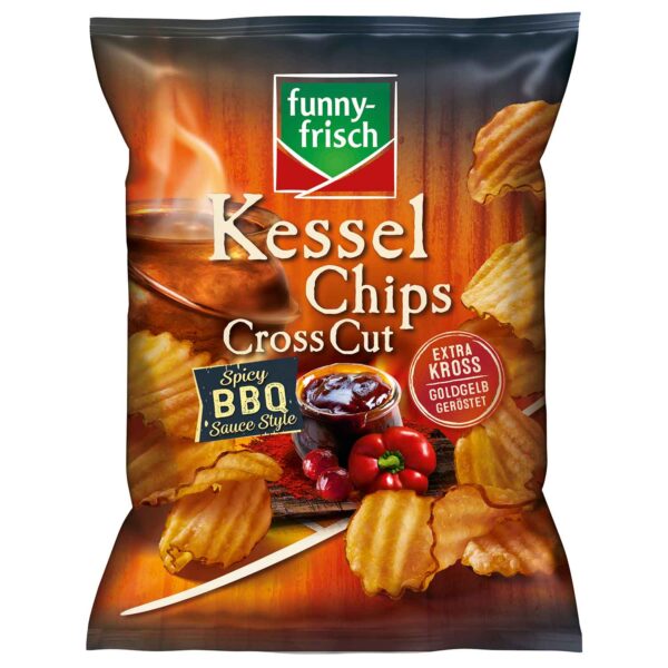 Funny Frisch Kessel Chips Cross Cut Spicy Bbq Sauce Style 120g No1 1607