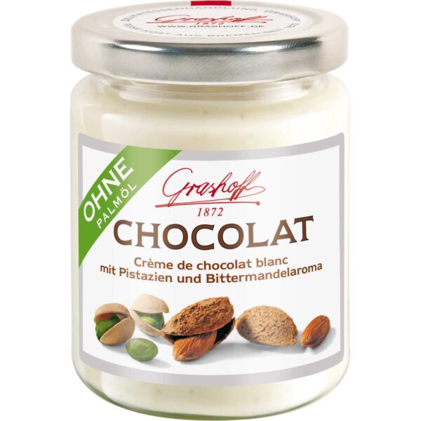 Grashoff Chocolat Blanc Mit Pistazien Und Bittermandelaroma 250g