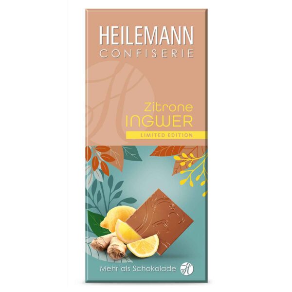 Heilemann Confiserie Edelvollmilch Schokolade Zitrone Ingwer 80g No1 4322