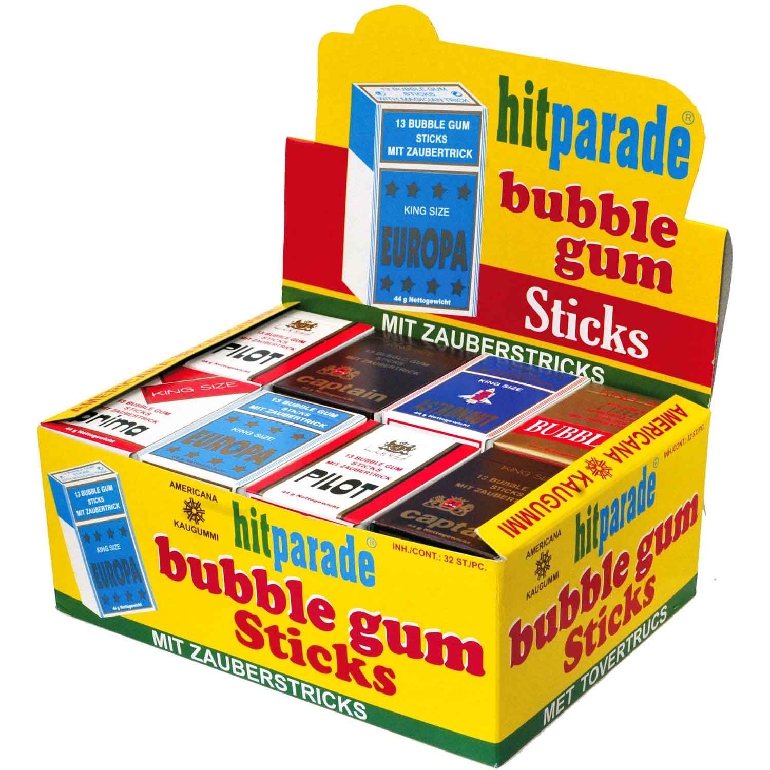 hitparade-bubble-gum-sticks-32x13er-no1-1605 Hitparade Bubble Gum Sticks 32x13er No1 1605