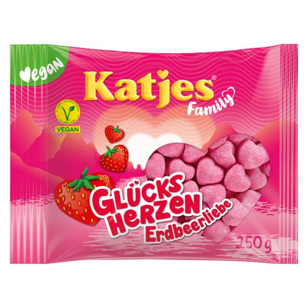 Katjes Family Gluecksherzen Erdbeerliebe 250g No1 3822