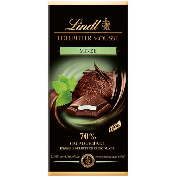 Lindt Edelbitter Mousse Minze 150g No1 3024