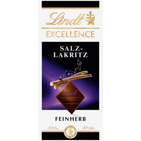 Lindt Excellence Salz Lakritz Feinherb Tafel 100g No1 3154
