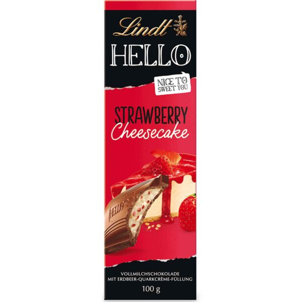Lindt Hello Strawberry Cheesecake Vollmilch Tafel 100g No1 0955