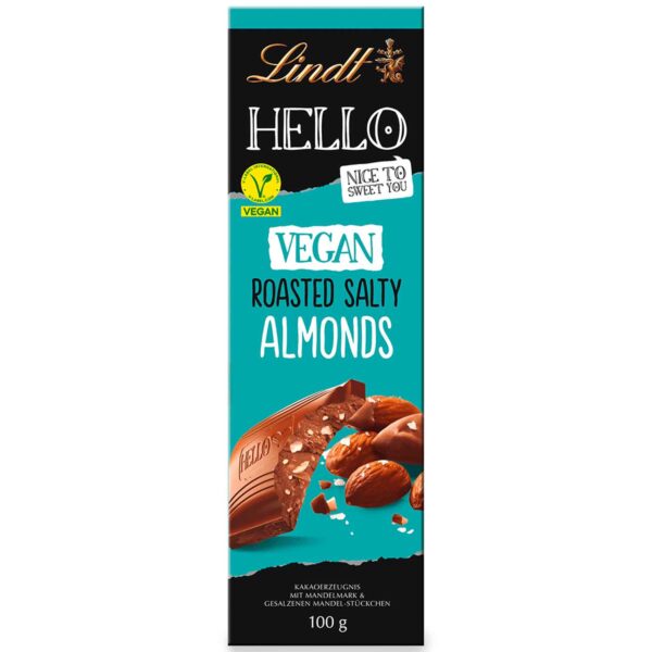 Lindt Hello Vegan Roasted Salty Almonds Tafel 100g Mhd 31.10.2024 No1 2643