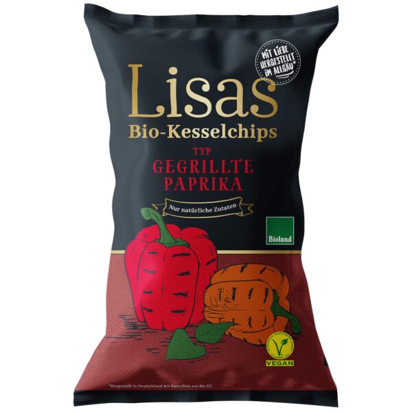 Lisas Bio Kesselchips Typ Gegrillte Paprika 50g No1 0913