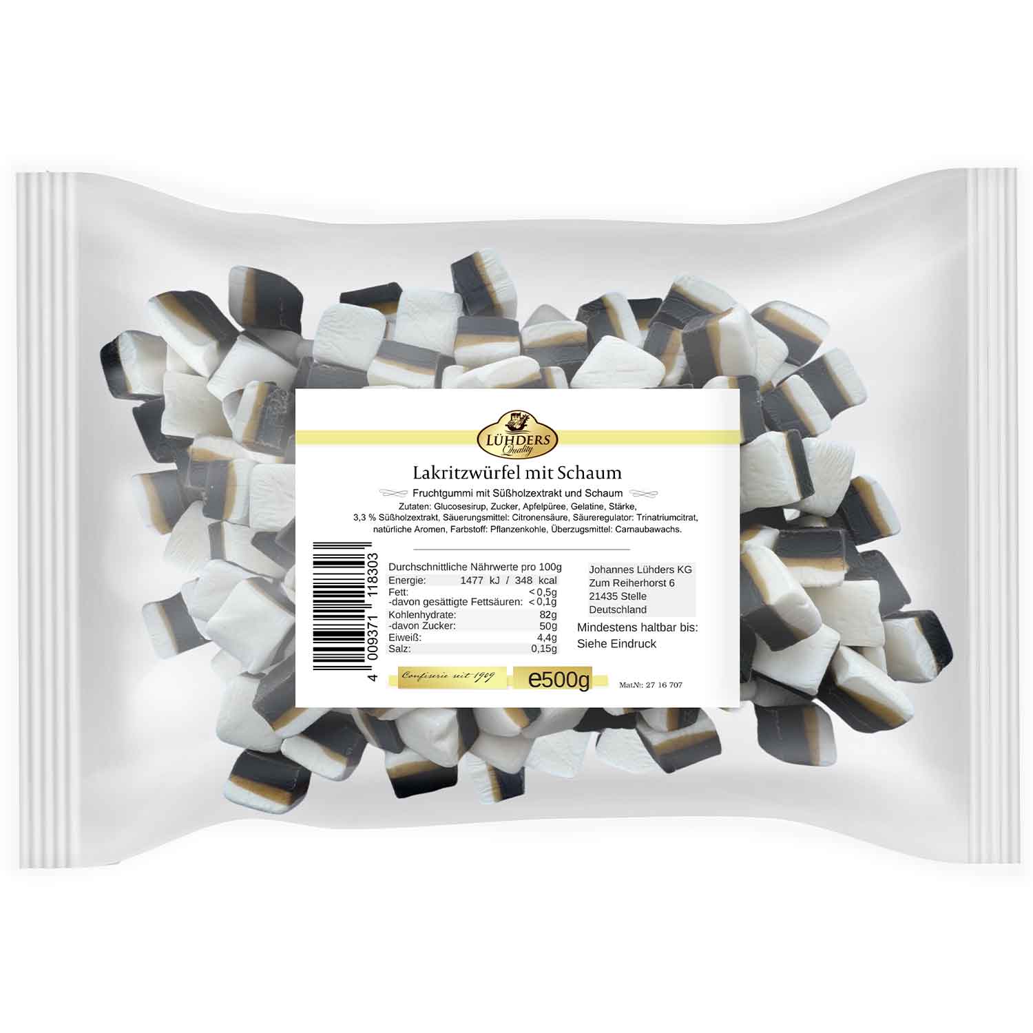 luehders-lakritz-wuerfel-mit-schaum-500g-no1-3238 Luehders Lakritz Wuerfel Mit Schaum 500g No1 3238