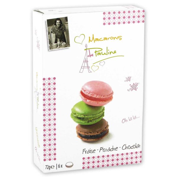 Macarons De Pauline Erdbeere Pistazie Schokolade