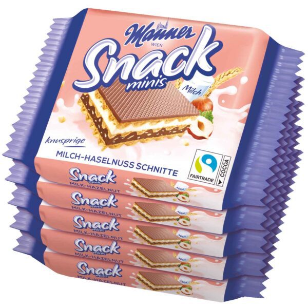 Manner Snack Minis Milch Haselnuss Schnitte 5x25g No1 4157