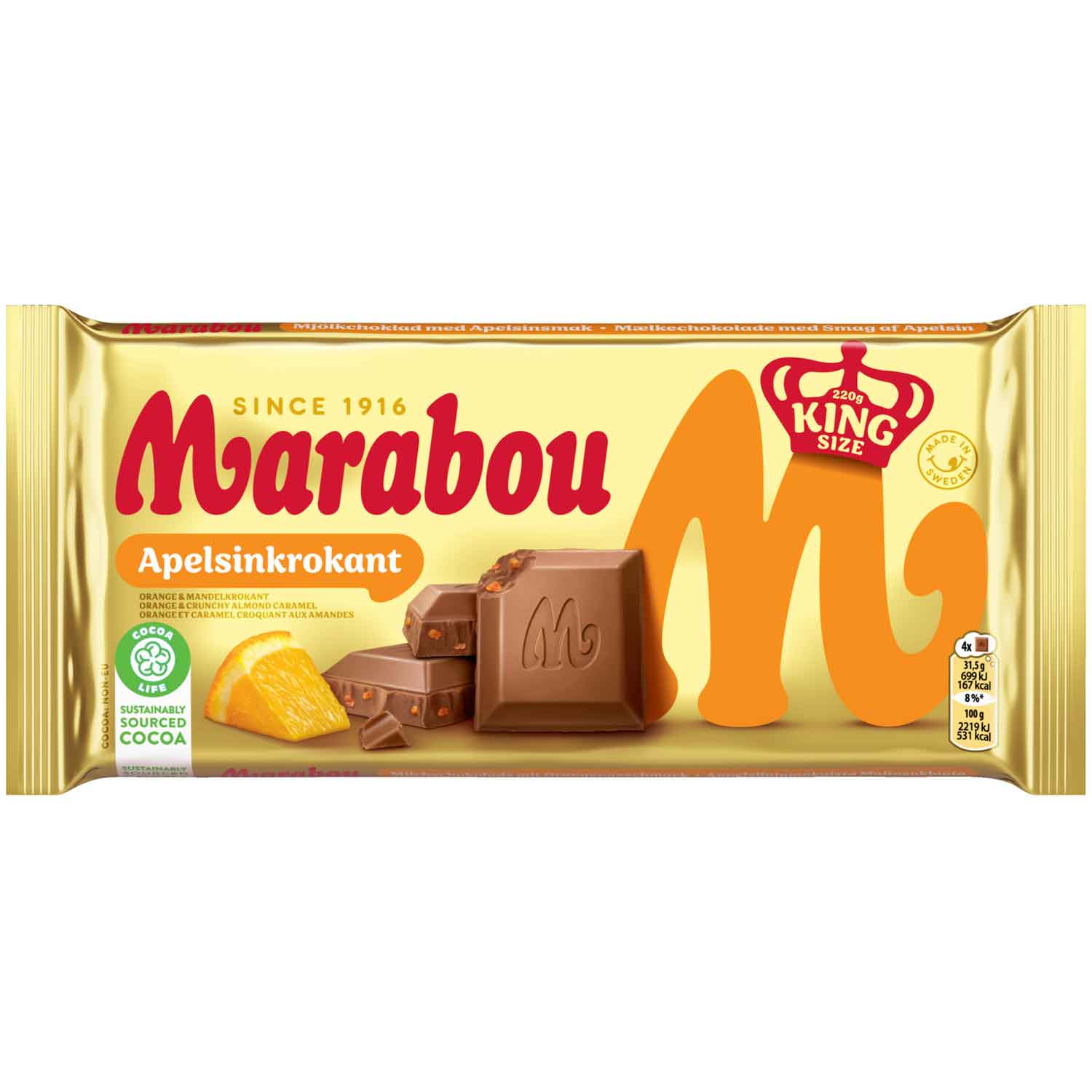 marabou-apelsin-krokant-220g-no1-2650 Marabou Apelsin Krokant 220g No1 2650