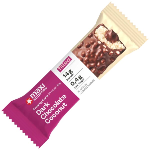 Maxi Nutrition Creamy Core Protein Bar Dark Chocolate Coconut 45g No1 1333