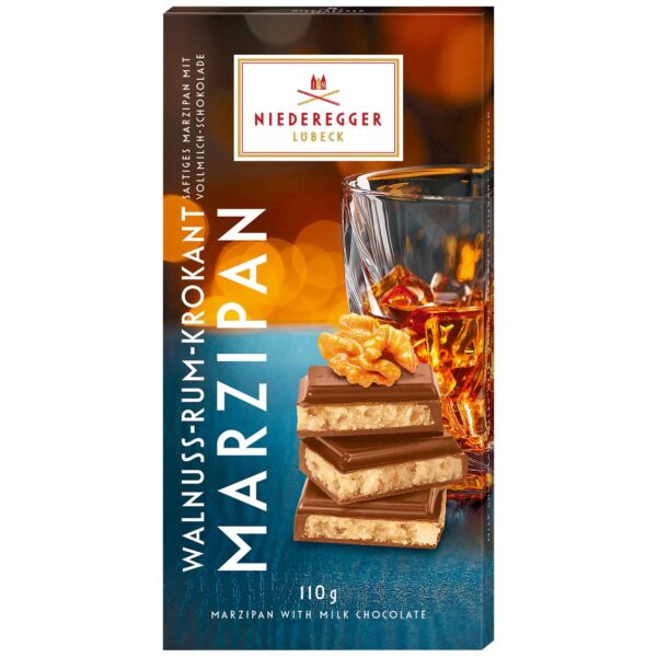 Niederegger Marzipan Tafel Walnuss Rum Krokant 110g No1 1011