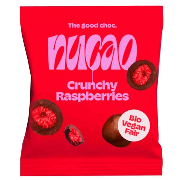 Nucao Schokofruechte Crunchy Raspberries Bio 50g No1 0146