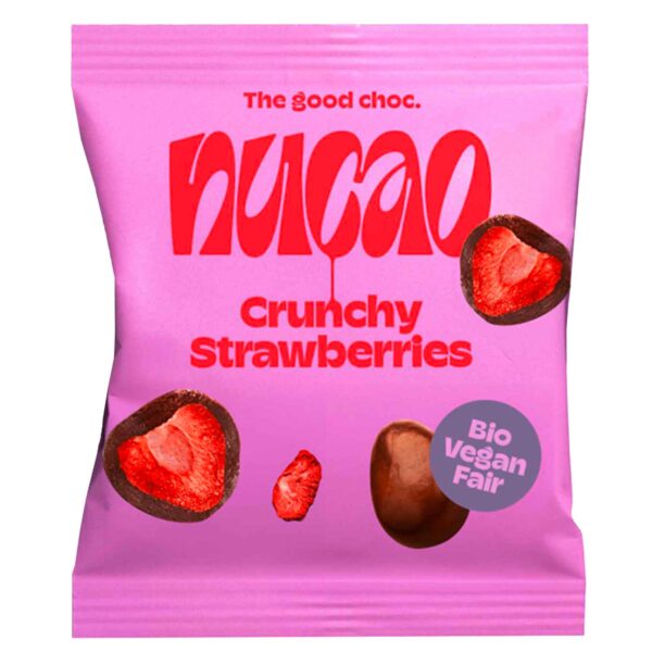 Nucao Schokofruechte Crunchy Strawberries Bio 50g No1 4650