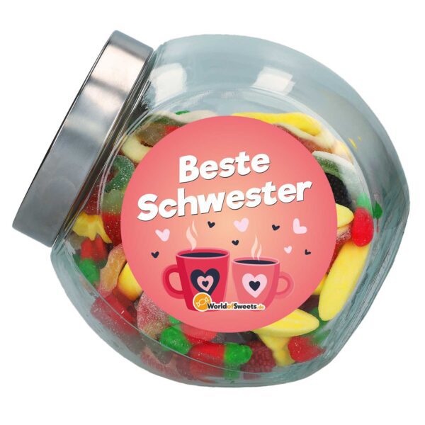 Obstsalat 039 Beste Schwester 039 Im Bonbon Glas 1 2kg No1 1602