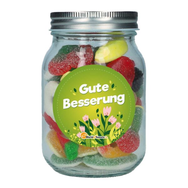 Obstsalat 039 Gute Besserung 039 Schraubdeckel Glas 250g No1 4959