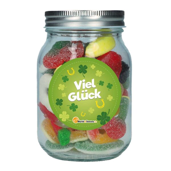 Obstsalat 039 Viel Glueck 039 Schraubdeckel Glas 250g No1 0741