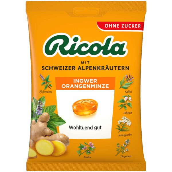 Ricola Ingwer Orangenminze Zuckerfrei 75g No1 4800
