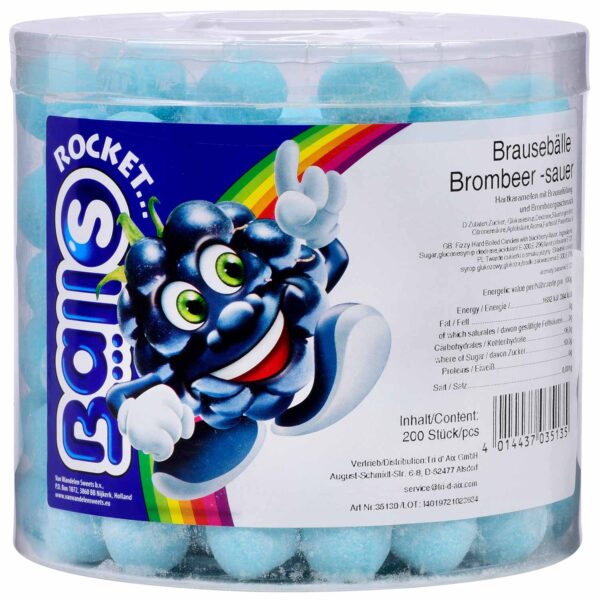 Rocket Balls Brausebaelle Brombeer Sauer 200er No1 1214
