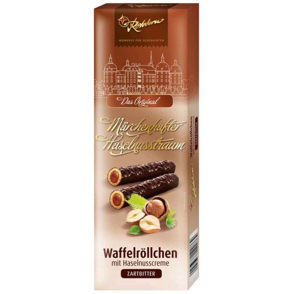 Rotstern 039 Maerchenhafter Haselnusstraum 039 Waffelroellchen Zartbitter 125g No1 1609