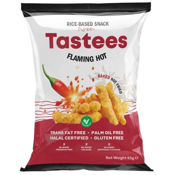 Tastees Flaming Hot 65g No1 3114