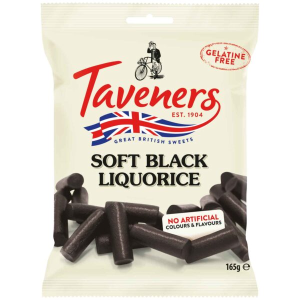 Taveners Soft Black Liquorice 165g No1 5354