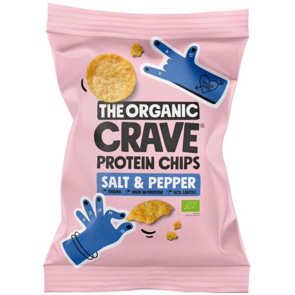 The Organic Crave Protein Chips Salt Amp Pepper Bio 75g No1 3033