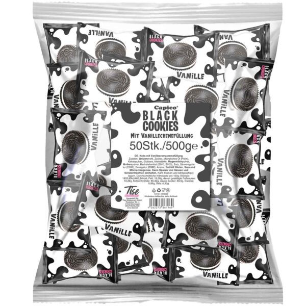 Tise Capico Black Cookies Vanilla 50x10g No1 0537
