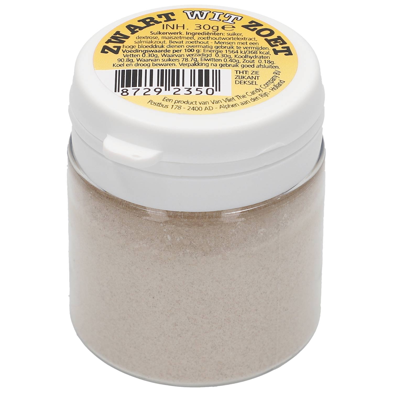 van-vliet-zwart-wit-zoet-salmiakpulver-30g-no1-3802 Van Vliet Zwart Wit Zoet Salmiakpulver 30g No1 3802