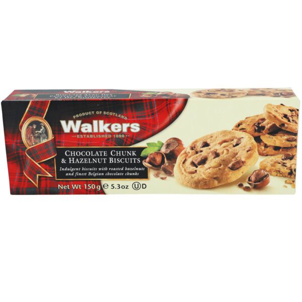 Walkers Chocolate Chunk Amp Hazelnut Biscuits 150g