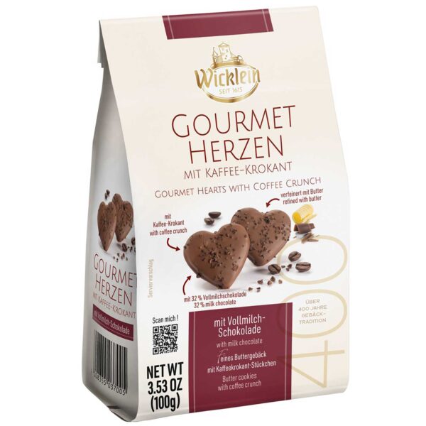 Wicklein Gourmet Herzen Mit Kaffee Krokant 100g No1 3942