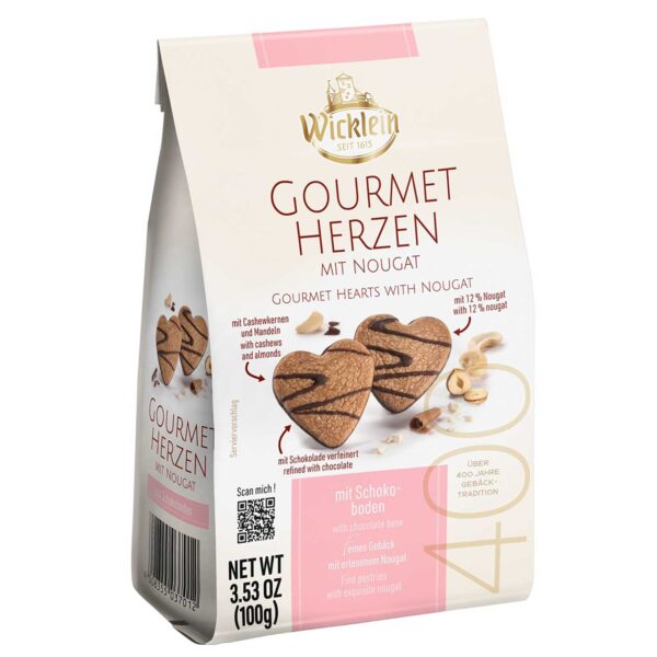 Wicklein Gourmet Herzen Mit Nougat 100g No1 4344