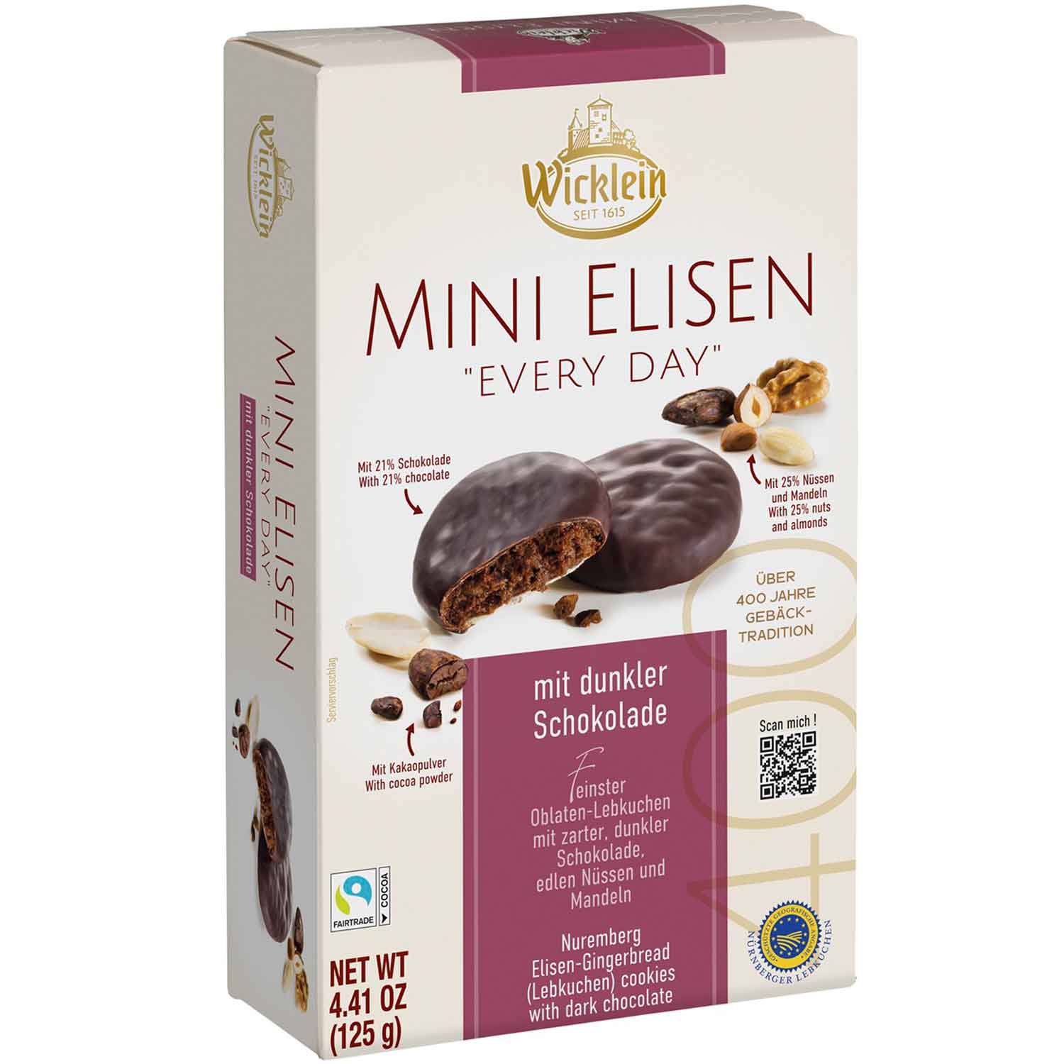 wicklein-mini-elisen-lebkuchen-dunkle-schokolade-125g-no1-3604 Wicklein Mini Elisen Lebkuchen Dunkle Schokolade 125g No1 3604