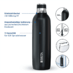Brita Wassersprudler SodaTrio Edelstahlflasche Schwarz Gross 1045676681 1