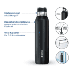 Brita Wassersprudler SodaTrio Edelstahlflasche Schwarz Klein 1045676680 1