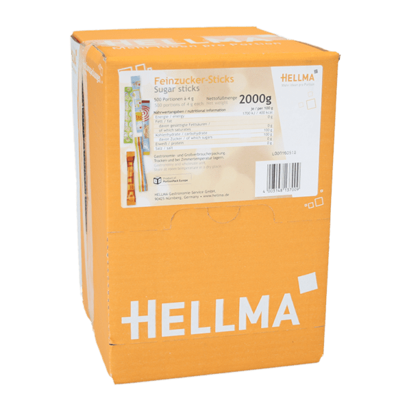 Hellma Feinzucker Sticks 500 Portionen Je 4g 1029107816