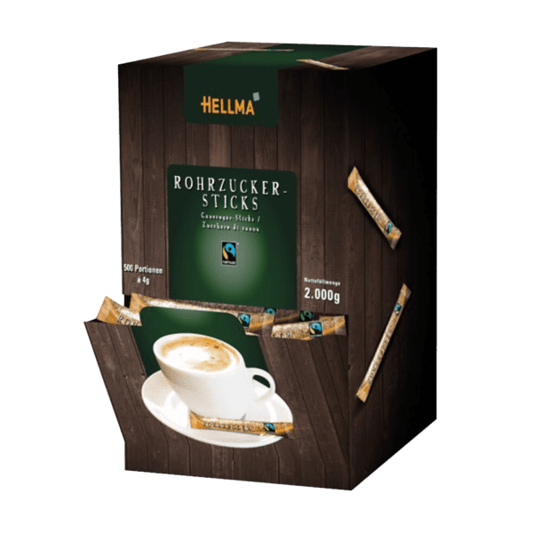 Hellma Rohrzucker Sticks Fairtrade 500 Portionen Je 4g 1029888200
