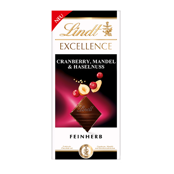Lindt Excellence Cranberry Mandel Haselnuss Feinherb 100g Tafel 1037823872
