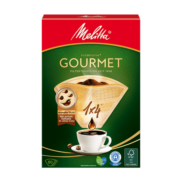 Melitta R Filtertueten Gourmet 1x4 Naturbraun 80 1034743150